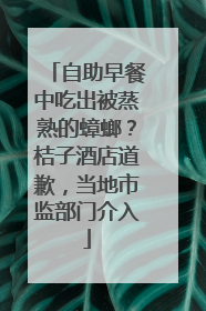 自助早餐中吃出被蒸熟的蟑螂？桔子酒店道歉，当地市监部门介入