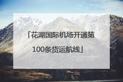 花湖国际机场开通第100条货运航线