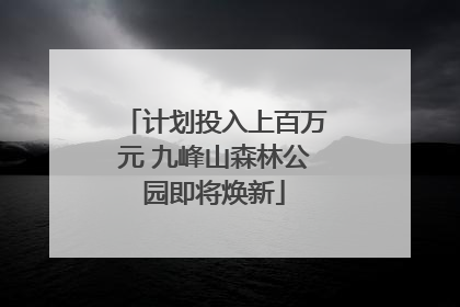 计划投入上百万元 九峰山森林公园即将焕新