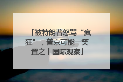 被特朗普怒骂“疯狂”，普京可能一笑置之丨国际观察