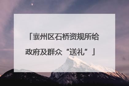 襄州区石桥资规所给政府及群众“送礼”