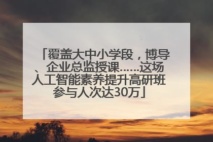 覆盖大中小学段，博导、企业总监授课……这场人工智能素养提升高研班参与人次达30万