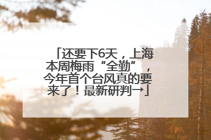 还要下6天，上海本周梅雨“全勤”，今年首个台风真的要来了！最新研判→