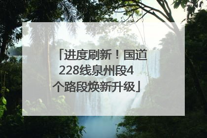 进度刷新！国道228线泉州段4个路段焕新升级