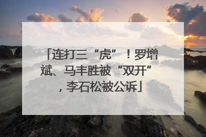 连打三“虎”！罗增斌、马丰胜被“双开”，李石松被公诉
