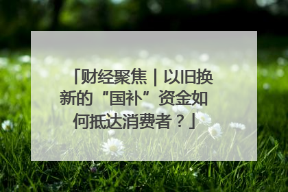财经聚焦｜以旧换新的“国补”资金如何抵达消费者？