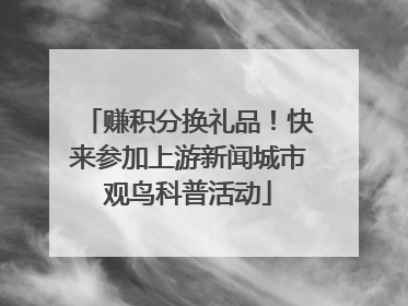 赚积分换礼品！快来参加上游新闻城市观鸟科普活动