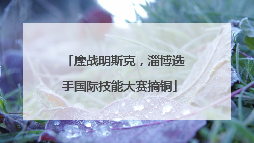 鏖战明斯克，淄博选手国际技能大赛摘铜