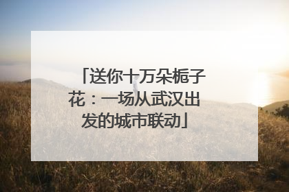 送你十万朵栀子花：一场从武汉出发的城市联动