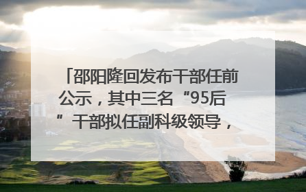 邵阳隆回发布干部任前公示，其中三名“95后”干部拟任副科级领导，均系硕士选调生
