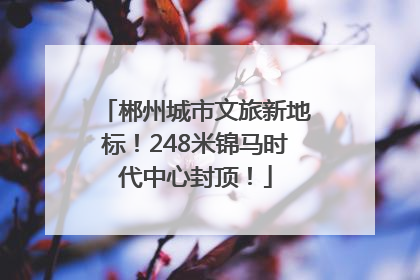 郴州城市文旅新地标！248米锦马时代中心封顶！