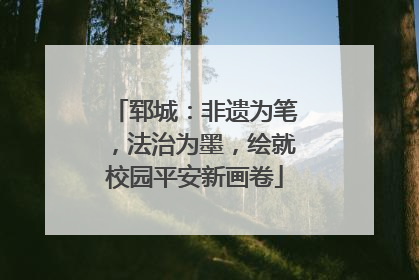 郓城：非遗为笔，法治为墨，绘就校园平安新画卷