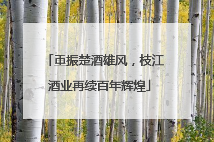 重振楚酒雄风，枝江酒业再续百年辉煌
