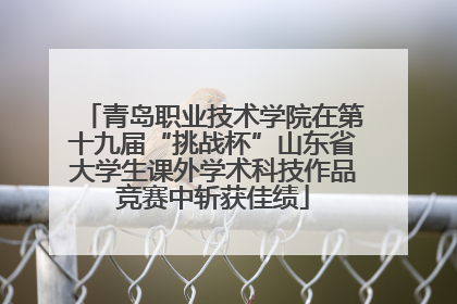 青岛职业技术学院在第十九届“挑战杯”山东省大学生课外学术科技作品竞赛中斩获佳绩