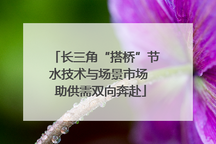 长三角“搭桥”节水技术与场景市场 助供需双向奔赴