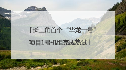 长三角首个“华龙一号”项目1号机组完成热试