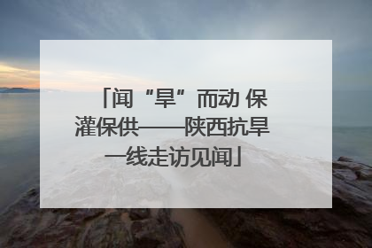 闻“旱”而动 保灌保供——陕西抗旱一线走访见闻