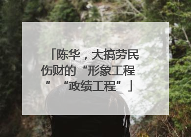 陈华，大搞劳民伤财的“形象工程”“政绩工程”