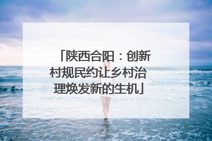 陕西合阳：创新村规民约让乡村治理焕发新的生机
