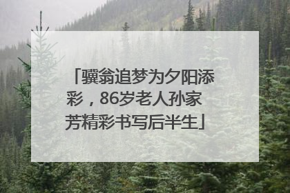 骥翁追梦为夕阳添彩，86岁老人孙家芳精彩书写后半生