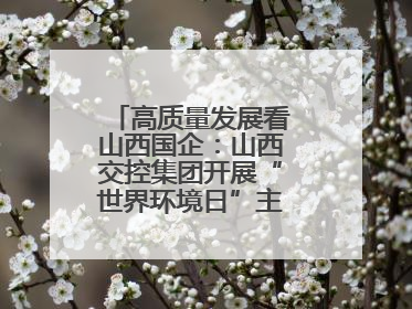 高质量发展看山西国企：山西交控集团开展“世界环境日”主题系列活动