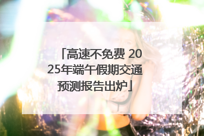 高速不免费 2025年端午假期交通预测报告出炉
