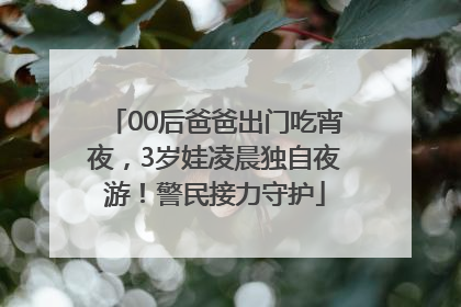 00后爸爸出门吃宵夜，3岁娃凌晨独自夜游！警民接力守护
