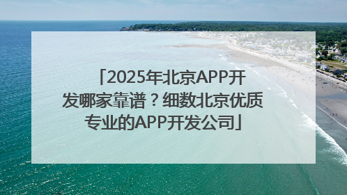 2025年北京APP开发哪家靠谱？细数北京优质专业的APP开发公司