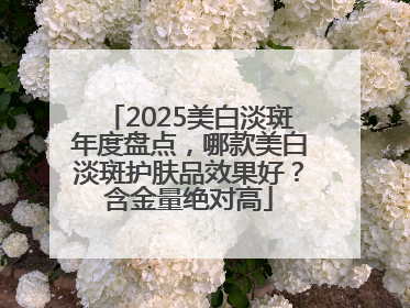 2025美白淡斑年度盘点，哪款美白淡斑护肤品效果好？含金量绝对高