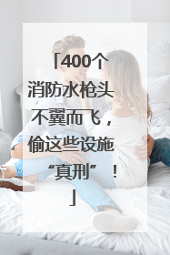 400个消防水枪头不翼而飞，偷这些设施“真刑”！