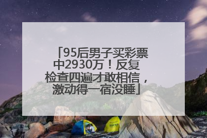 95后男子买彩票中2930万！反复检查四遍才敢相信，激动得一宿没睡