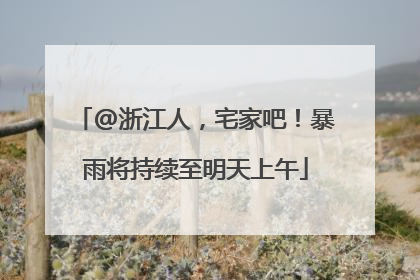 @浙江人，宅家吧！暴雨将持续至明天上午